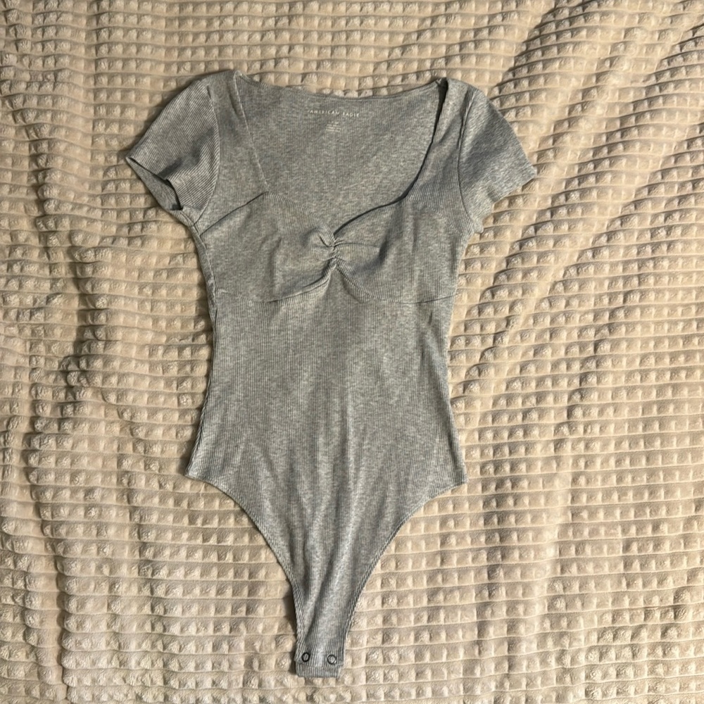 American eagle grey ribbed bodysuit